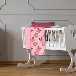 Σεντόνια Βρεφικά 8839 (Σετ 2τμχ) Pink-Beige Greenwich Polo Club Λίκνου 70x120cm Βαμβάκι-Πολυέστερ