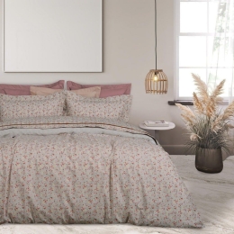 Σεντόνια 9619 Happy (Σετ 4τμχ) Grey-Pink Das Home King Size 260x280cm 100% Βαμβάκι