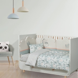 Σεντόνια Βρεφικά 4879 (Σετ 3τμχ) Green-Somon-Grey Das Home Κούνιας 130x170cm Βαμβάκι-Πολυέστερ