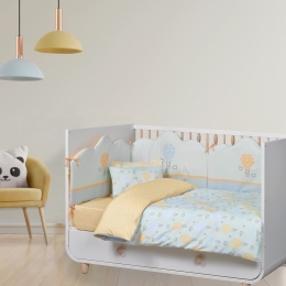 Σεντόνια Βρεφικά 4880 (Σετ 3τμχ) Yellow-Grey-Mint Das Home Κούνιας 130x170cm Βαμβάκι-Πολυέστερ