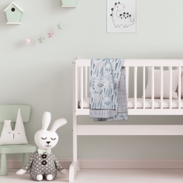 Σεντόνια Βρεφικά 4879 (Σετ 2τμχ) Green-Somon-Grey Das Home Λίκνου 70x120cm Βαμβάκι-Πολυέστερ