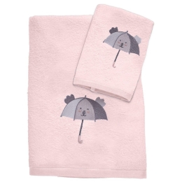 Πετσέτες Βρεφικές 4878 (Σετ 2τμχ) Pink-Grey Das Home Σετ Πετσέτες 70x140cm 100% Βαμβάκι