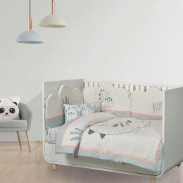 Κουβερλί Βρεφικό 4879 Green-Somon-Grey Das Home 110x150cm Microfiber
