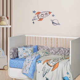 Κουβέρτα Βρεφική Fleece 4912 Blue-Grey-Orange Das Home Κούνιας 110x150cm Πολυέστερ