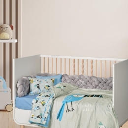 Κουβέρτα Βρεφική 4914 Fleece Grey-Blue-Mint Das Home Κούνιας 110x150cm Πολυέστερ