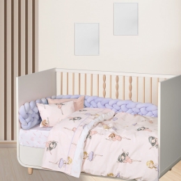 Σεντόνια Βρεφικά 4913 (Σετ 3τμχ) Pink-Lilac Das Home Κούνιας 130x170cm 100% Βαμβάκι