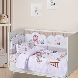 Κουβέρτα Βρεφική Relax 4916 Velour White-Taupe Das Home Κούνιας 110x140cm Polyester