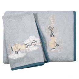 Πετσέτες Βρεφικές 8852 (Σετ 2τμχ) Grey-Blue Greenwich Polo Club Σετ Πετσέτες 70x130cm 100% Βαμβάκι