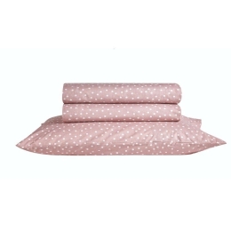 Σεντόνι Lollipop Polka 18 Salmon Pink Kentia Μονό 160x260cm 100% Βαμβάκι