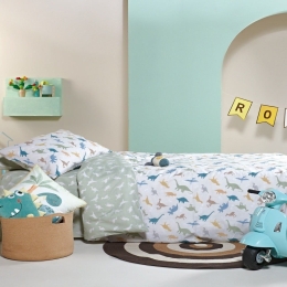 Σεντόνια Παιδικά Alan (Σετ 3τμχ) Light Green-Petrol-Ciel-Yellow Kentia Μονό 160x255cm 100% Βαμβάκι