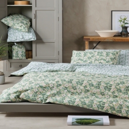 Σεντόνια Jella 02 (Σετ 4τμχ) Green-Ochre Kentia Υπέρδιπλο 240x270cm 100% Βαμβάκι