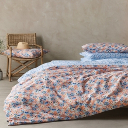 Σεντόνια Jella 18 (Σετ 4τμχ) Peach- Blue-Ciel Kentia Υπέρδιπλο 240x270cm 100% Βαμβάκι