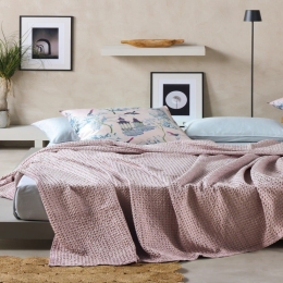 Κουβέρτα Illusion 14 Old Rose Kentia Υπέρδιπλο 230x250cm 100% Βαμβάκι