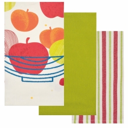 Πετσέτες Κουζίνας Fazzy 244 (Σετ 3τμχ) Multi Kentia 40x60cm 100% Βαμβάκι
