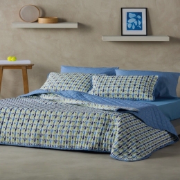 Μαξιλαροθήκες Jax (Σετ 2τμχ) Blue-Lime-Ecru Kentia 52X72 Microfiber-Polyester