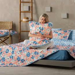 Κουβερλί Jella 18 Peach-Blue Kentia Μονό 160x230cm Microfiber-Polyester