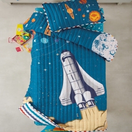 Κουβερλί Παιδικό Galactica Blue-Multi Kentia Μονό 160x230cm Microfiber-Polyester