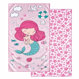 Πετσέτα Θαλάσσης Παιδική Float 241 Pink-Ecru-Green Kentia Θαλάσσης 70x140cm Polyester-Polyamide
