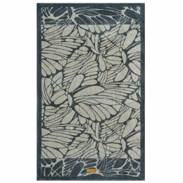 Πετσέτα Θαλάσσης Βελουτέ Rhodes Anthracite-Beige Kentia Θαλάσσης 80x160cm 100% Cotton