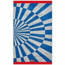 Πετσέτα Θαλάσσης Βελουτέ Labyrinth Blue-Ecru Kentia Θαλάσσης 80x160cm 100% Cotton