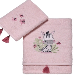 Πετσέτες Βρεφικές Zigby (Σετ 2τμχ) Pink Kentia Σετ Πετσέτες 70x125cm 100% Βαμβάκι