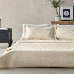 Κουβερλί Tatiana (Σετ 3τμχ) Ivory Kentia King Size 260x250cm Βαμβάκι-Μικροφίμπρα
