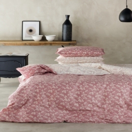 Σεντόνια Yoko 20 (Σετ 4τμχ) Dusty Pink-Ecru Kentia Υπέρδιπλο 240x270cm 100% Βαμβακοσατέν