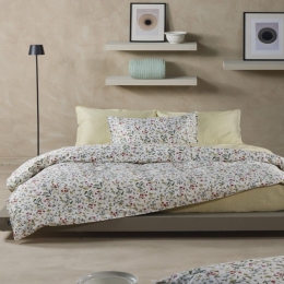 Παπλωματοθήκη Carnation 02 (Σετ 3τμχ) Light Green-Red Kentia Υπέρδιπλο 220x240cm 100% Βαμβακοσατέν