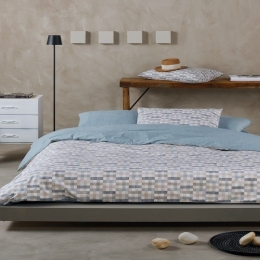 Σεντόνια Kansas 16 (Σετ 4τμχ) Blue-Beige Kentia Υπέρδιπλο 240x270cm 100% Βαμβάκι