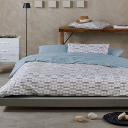 Κουβερλί Kansas 16 Blue-Beige Kentia Υπέρδιπλο 220x240cm 100% Βαμβάκι