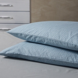 Μαξιλαροθήκες Kansas 16A (Σετ 2τμχ) Blue-Beige Kentia 50Χ70 100% Βαμβάκι