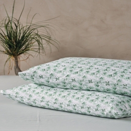 Μαξιλαροθήκες Jella 02A (Σετ 2τμχ) Green-Ecru Kentia 50Χ70 100% Βαμβάκι