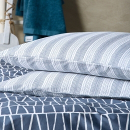 Μαξιλαροθήκες Tobert A (Σετ 2τμχ) Blue-White Kentia 50Χ70 100% Βαμβάκι