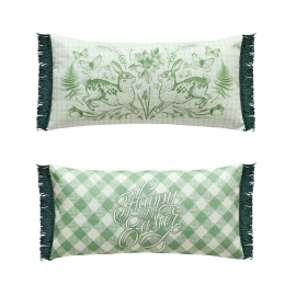 Μαξιλάρι Διακοσμητικό (Με Γέμιση) Easter 24 05 Green-Ecru Kentia 30X60 30x60cm Βαμβάκι-Πολυέστερ