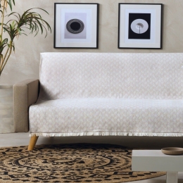 Ριχτάρι Marcel 12 Ecru-Beige Kentia Τετραθέσιο 180x320cm Βαμβάκι-Πολυέστερ