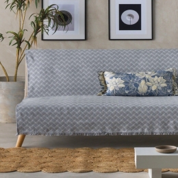 Ριχτάρι Marcel 01 Ecru-Dark Grey Kentia Τετραθέσιο 180x320cm Βαμβάκι-Πολυέστερ
