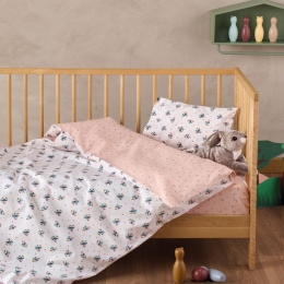 Σεντόνια Βρεφικά Taiko (Σετ 3τμχ) Light Pink Kentia Κούνιας 120x170cm 100% Βαμβάκι