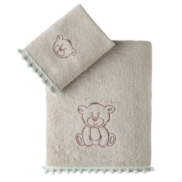 Πετσέτες Βρεφικές Poope (Σετ 2τμχ) Beige Kentia Σετ Πετσέτες 70x125cm 100% Βαμβάκι