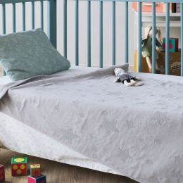 Κουβέρτα Βρεφική Ματλασέ Dione Grey Kentia Κούνιας 100x140cm 100% Βαμβάκι