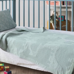 Κουβέρτα Βρεφική Ματλασέ Carmot Mint Kentia Αγκαλιάς 70x100cm 100% Βαμβάκι