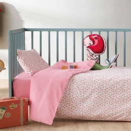 Σεντόνια Βρεφικά Cereza (Σετ 2τμχ) Pink Kentia Λίκνου 60x120cm 100% Βαμβάκι