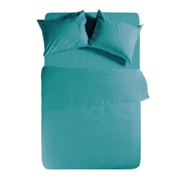 Σεντόνι Basic Dusty Petrol Nef-Nef Υπέρδιπλo 240x270cm Χωρίς Λάστιχο 100% Βαμβάκι