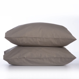 Μαξιλαροθήκες Basic (Σετ 2τμχ) Mocca Nef-Nef 52X72 100% Βαμβάκι