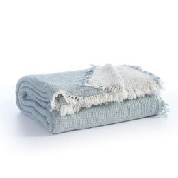Κουβέρτα Βρεφική Apollo Light Blue Nef-Nef Κούνιας 110x150cm 100% Βαμβάκι
