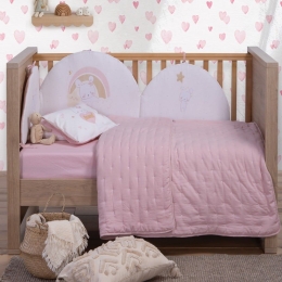 Κουβερλί Βρεφικό Shy Pink Nef-Nef Λίκνου 80x110cm Microfiber-Polyester
