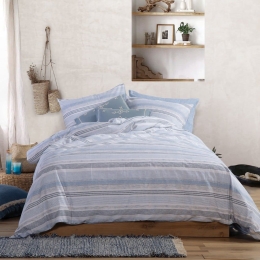 Σεντόνια Canfield Blue Με Λάστιχο (Σετ 3τμχ) Blue Nef-Nef Μονό 100x235cm 100% Βαμβάκι