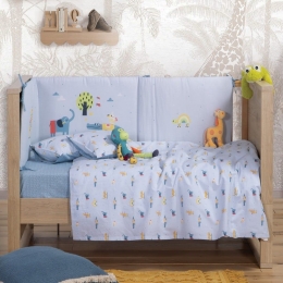 Σεντόνια Βρεφικά Funtastic (Σετ 3τμχ) Blue Nef-Nef Κούνιας 120x170cm 100% Βαμβάκι