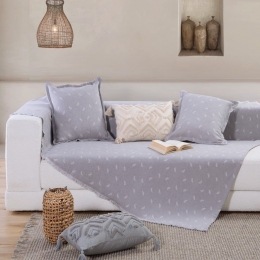 Ριχτάρι Amaranta Grey Nef-Nef Διθέσιο 170x250cm Βαμβάκι-Πολυέστερ