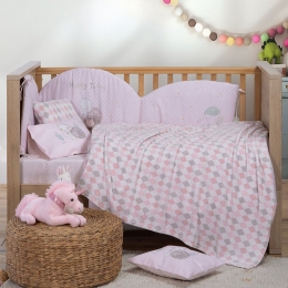 Κουβέρτα Βρεφική Fleece Sweet Rhombus Pink Nef-Nef Homeware Αγκαλιάς 75x110cm Πολυέστερ