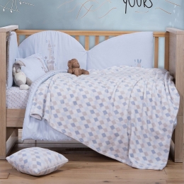 Κουβέρτα Βρεφική Fleece Sweet Rhombus Blue Nef-Nef Homeware Αγκαλιάς 75x110cm Πολυέστερ